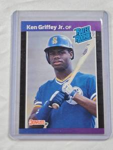 lot 181 image: Ken Griffey Jr. Rookie 1988 Leaf Rated Rookie #33 - Seattle Mariners Baseball Card