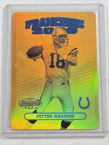 lot 210 image: Peyton Manning 1999 Bowmans Best Gold Refractor #11 - Indianapolis Colts Football Card