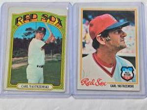 lot 212 image: Lot of 2 Carl Yastrzemski Vintage Baseball Cards Including 1972 Topps No. 37 & 1978 Topps No. 40