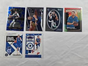 lot 237 image: Lot of 6 Luka Doncic Basketball Cards including Panini Select, Chronicles, and Upper Deck Goodwin Champions