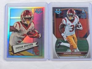 lot 239 image: Lot of 2 Jordan Addison Rookie Cards - 1st Bowman University and Bowman University