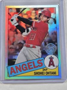 lot 275 image: Shohei Ohtani 2020 Topps 35th Anniversary Refractor #85TC-7 - Los Angeles Angels Baseball Card