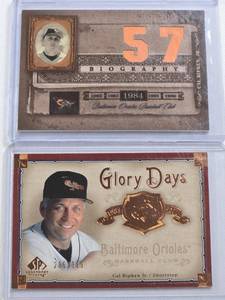 lot 287 image: Lot of 2 Cal Ripken Jr. Baseball Cards 2005 Upper Deck Glory Days Numbered 285399 & 2005 Biography
