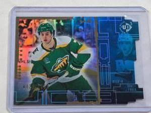 lot 290 image: Brock Faber Rookie 2024 Upper Deck Gold Die Cut #UD3-7 - Minnesota Wild Hockey Card