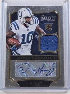 lot 303 image: Donte Moncrief Rookie Patch Auto 2014 Panini Select #203 and Numbered 27149 - Indianapolis Colts Football Card