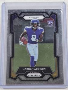 lot 313 image: Jordan Addison Rookie 2023 Panini Prizm #368 - Minnesota Vikings Football Card