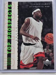 lot 317 image: LeBron James Rookie 2003 Upper Deck Top Prospects #55 - St. Vincent-St. Mary Basketball Card