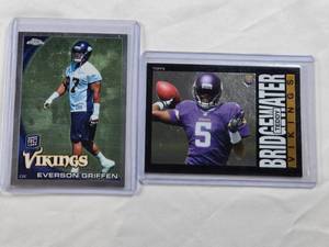 lot 323 image: Lot of 2- Everson Griffen and Teddy Bridgewater Rookie Cards - Minnesota Vikings Football Cards