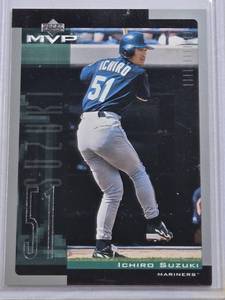lot 332 image: Ichiro Suzuki Rookie 2001 Upper Deck MVP #60 - Seattle Mariners Baseball Card