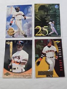 lot 341 image: Lot of 4 Barry Bonds Inserts Inclding Epic Figures, Diamond Tribute, Numbers and Accolades