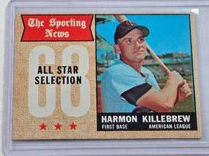 lot 350 image: Harmon Killebrew 1968 Topps All Star Selection The Sporting News #361 - Minnesota Twins Vintage Baseball Card