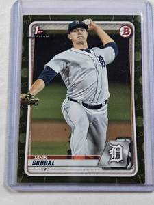 lot 353 image: Tarik Skubal 2020 1st Bowman Camo #BP-108 - Detroit Tigers Baseball Card