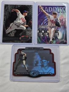 lot 354 image: Lot of 3 Greg Maddux Baseball Cards Including Inserts and a Die Cut