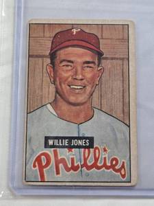 lot 358 image: Willie Jones 1951 Bowman #112 - Philadelphia Phillies Vintage Baseball Card