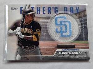 lot 362 image: Manny Machado 2023 Topps Fathers Day Commemorative Patch #FD-MM - San Diego Padres Baseball Card