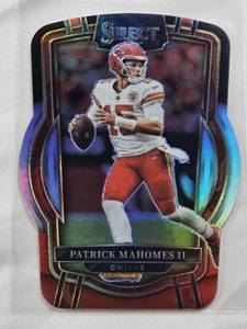 lot 363 image: Patrick Mahomes 2022 Panini Select Prizm Red Color Match Die Cut #251 - Kansas City Chiefs Football Card