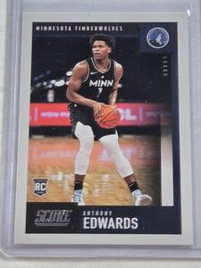 lot 365 image: Anthony Edwards Rookie 2020-21 Panini Chronicles Score #607 - Minnesota Timberwolves Basketball Card