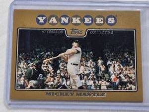 lot 372 image: Mickey Mantle 2008 Topps Gold 57 Years of Collecting #7 and Numbered 11062008 - New York Yankees Baseball Card
