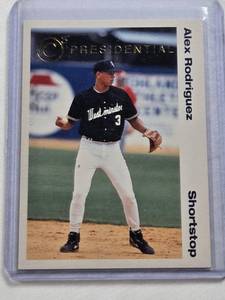 lot 394 image: Alex Rodriguez Rookie 1993 Classic Presidential Charter Club #3 - Westminster Christian High School Baseball Card