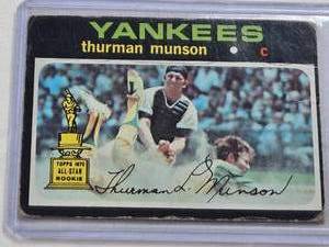 lot 397 image: Thurman Munson Rookie Cup 1971 Topps All-Star Rookie #189 - New York Yankees Vintage Baseball Card