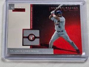 lot 402 image: Albert Pujols Relic 2005 Topps Pristine Uncommon Personal Pieces Game-Worn Jersey #PPU-AP Numbered 078200 - St. Louis Cardinals Baseball Card