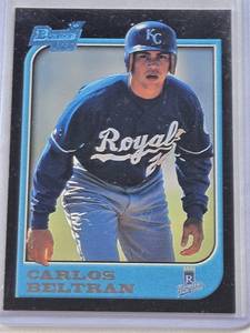 lot 421 image: Carlos Beltran Rookie 1997 Bowmans Best #377 - Kansas City Royals Baseball Card
