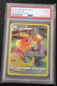 lot 17 image: 2022 Pokemon Brilliant Stars Trainer Gallery Flareon #TG01 PSA 9