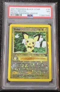 lot 21 image: 2001 Pokemon Black Star Promo Pichu #35 PSA 7