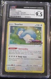 lot 25 image: 2020 Pokemon Vivid Voltage VV Purchase Snorlax #131185 CGC 9.5