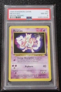lot 27 image: 1999 Pokemon Black Star Movie Promo Mewtwo #3 PSA 8