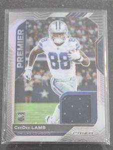 lot 35 image: 2020 Prizm Premier Silver CeeDee Lamb Jersey Relic Rookie Card