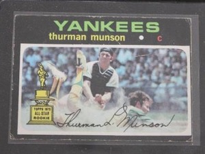 lot 37 image: 1971 Topps Thuman Munson #5 Large Crease
