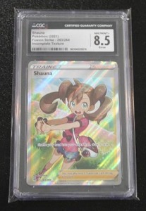 lot 59 image: 2021 Pokemon Fusion Strike Incomplete Texture Shauna #263264 CGC 8.5
