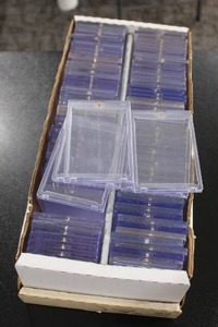 lot 71 image: Used One Touch Hard Case Card Holder Lot  90 One Touch Cases