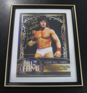 lot 80 image: Tito Santana WWE Hall of Fame Autograph 8x10 Photo w Frame