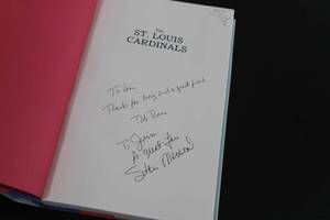 lot 85 image: St. Louis Cardinals by Bob Rains Book w Stan Musial Autograph