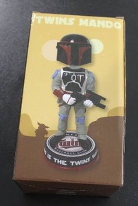 lot 112 image: 2022 Minnesota Twins Star Wars Twins Mando Bobblehead