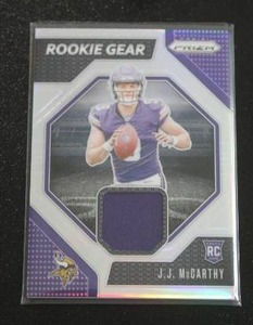 lot 125 image: 2024 Prizm Rookie Gears Silver JJ McCarthy Jersey Relic Rookie Card