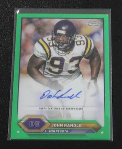 lot 127 image: 2024 Topps Composite Topps Chrome Green Refractor John Randle Autograph 4399  Only 99 Exist