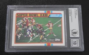 lot 132 image: 1989 Topps Joe Montana #1 Autograph BGS COA BGS 10 Auto