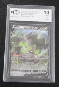 lot 142 image: 2020 Pokemon Darkness Ablaze Galarian Stunfisk #128189 BCCG 10