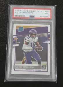 lot 154 image: 2020 Donruss Optic Justin Jefferson #163 Rookie Card PSA 9