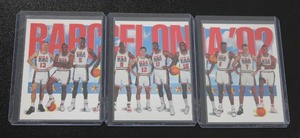 lot 158 image: 1992 Skybox 1992 Olympics Tri Card #544-546  Jordan - Magic