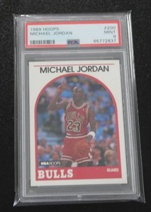 lot 162 image: 1989-90 Hoops Michael Jordan #200 PSA 9