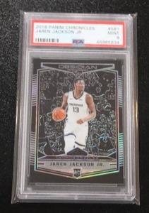 lot 173 image: 2018-19 Panini Chronicles Obsidian Preview Jaren Jackson Jr. #581 Rookie Card PSA 9