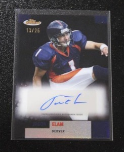 lot 180 image: 2024 Topps Finest Jason Elam Autograph 1325  Only 25 Exist