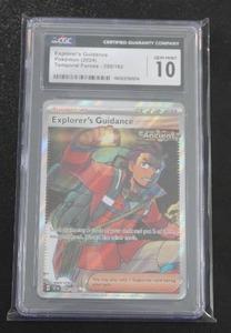 lot 199 image: 2024 Pokemon Temporal Forces Explorers Guidance #200162 CGC 10