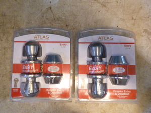 lot 65 image: 2 Atlas Exterior Entry Door Knobs Kits