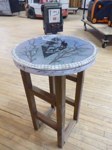 lot 122 image: Handcrafted Outdoor Resin Table