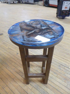 lot 123 image: Handcrafted Outdoor Resin Table